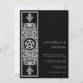 Invitation Pentagramme gothique étoile noir blanc Mariage (Devant)