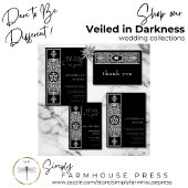 Invitation Pentagramme gothique étoile noir blanc Mariage