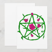 Invitation pentagramme rose (Devant / Derrière)