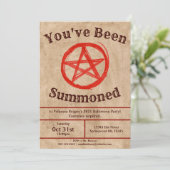 Invitation Pentagramme Vintage déplaisant HallIoween (Debout devant)