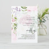 Invitation Peoné doux mariage élégant (Debout devant)