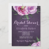 Invitation Peoné mauve d'été violet prune nuptiale douche (Devant)