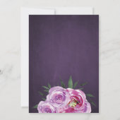 Invitation Peoné mauve d'été violet prune nuptiale douche (Dos)