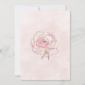 Invitation Peoné rose pâle aquarelle bouquets mariage (Dos)