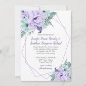 Invitation Peonées d'aquarelle géométrique de la menthe de la (Devant)