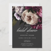 Invitation Peonies à la crème de Bourgogne moderne Fête des m (Devant)