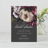 Invitation Peonies à la crème de Bourgogne moderne Fête des m (Debout devant)