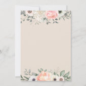 Invitation Peonies Anémones Blush Floral Aquarelle Mariage (Dos)