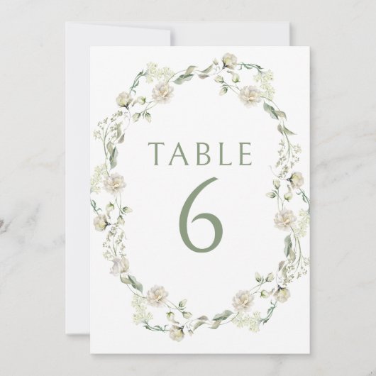 Invitation Peonies blanches Verdure Feuille Mariage de couron (Devant)