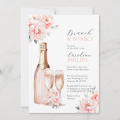 Invitation Peonies Blush Pink Brunch & FÊTE DES MARIÉES Bubbl (Devant)