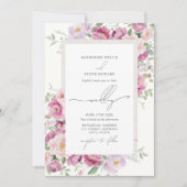 Invitation Peonies Botanique Floral Élégant Mariage de jardin (Devant)