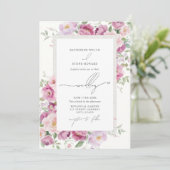 Invitation Peonies Botanique Floral Élégant Mariage de jardin (Debout devant)