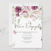 Invitation Peonies Bourgogne rose Fleur d'engagement (Devant)