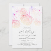 Invitation Peonies Croqueter Élégant Floral tout en un seul M (Devant)