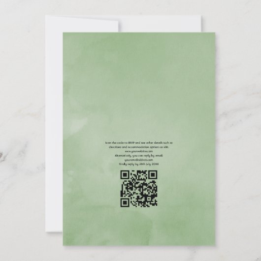 Invitation Peonies d'aquarelle de printemps QR Code RSVP Mari (Dos)