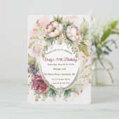 Invitation Peonies d'aquarelle modifiables (Debout devant)