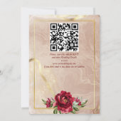 Invitation Peonies de Bourgogne floral moderne script mariage (Dos)