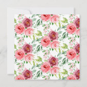 Invitation Peonies de printemps Rose Floral Fête des mariées  (Dos)