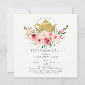 Invitation Peonies de printemps Rose Floral Fête des mariées  (Devant)