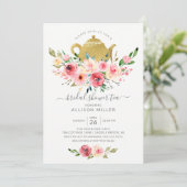 Invitation Peonies de printemps Rose Floral Fête des mariées  (Debout devant)