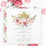 Invitation Peonies de printemps Rose Floral Fête des mariées<br><div class="desc">Belle aquarelle peinte à la main avec une palette de couleurs vives au printemps pour ajouter une touche d'élégance à votre événement.</div>