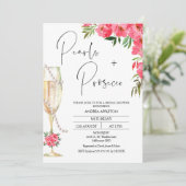 Invitation Peonies de verre moderne Perles Fête des mariées P (Debout devant)