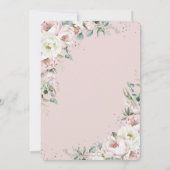 Invitation Peonies d'ivoire rose doux Mariage floral (Dos)