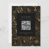 Invitation Peonies dorées Noir et Or (Dos)