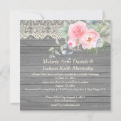 Invitation Peonies en dentelle en bois de la grange Anémones  (Dos)