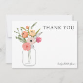 Invitation Peonies en Mason Jar Merci (Devant)
