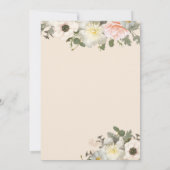 Invitation Peonies et Anémones en fleur Mariage Blush (Dos)