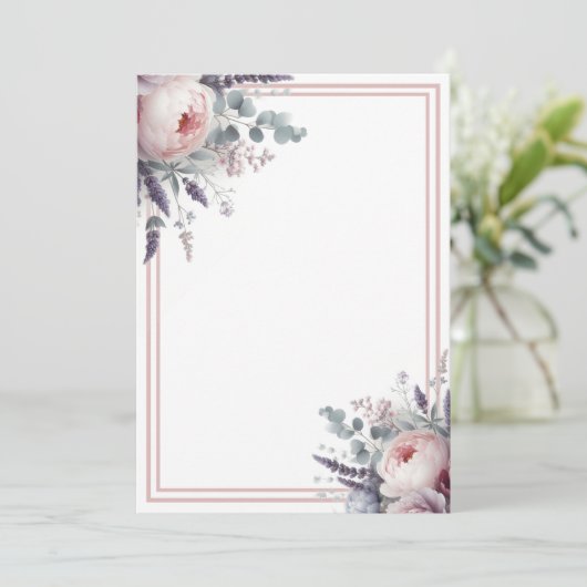 Invitation Peonies et Lavande (Debout devant)