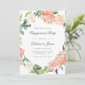 Invitation Peonies & Eucalyptus Green Engagement Party (Debout devant)