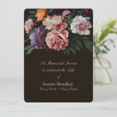 Invitation Peonies Floral Peinture 2 Service Mémorial (Debout devant)