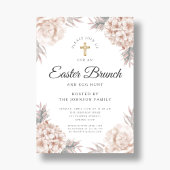 Invitation Peonies florales modernes Brunch religieux de Pâqu