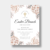 Invitation Peonies florales modernes Brunch religieux de Pâqu