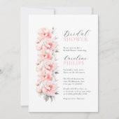 Invitation Peonies florales uniques FÊTE DES MARIÉES rose pâl (Devant)