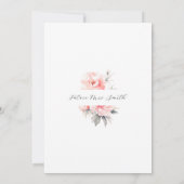 Invitation Peonies florales uniques FÊTE DES MARIÉES rose pâl (Dos)