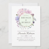 Invitation Peonies géométriques Pastel Brunch floral et bulle (Devant)