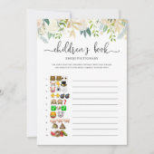 Invitation Peonies Gold Emoji Pictionary Baby shower jeu (Devant)