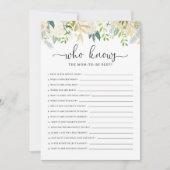 Invitation Peonies Gold Qui connaît maman le meilleur jeu de  (Devant)