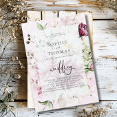 Invitation Peonies mariage élégant