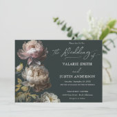 Invitation Peonies Mariage Moody Floral (Debout devant)