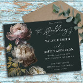 Invitation Peonies Mariage Moody Floral
