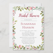 Invitation Peonies romantiques et Fête des mariées Eucalyptus (Devant)