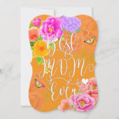 Invitation Peonies romantiques Jardin Orange Meilleure maman (Devant)