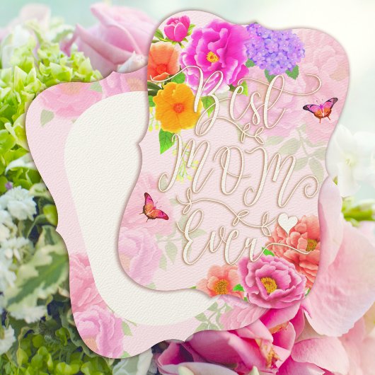 Invitation Peonies romantiques Jardin Rose Meilleure maman