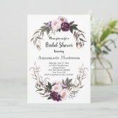 Invitation Peonies rose prune violette Fête des mariées de co (Debout devant)