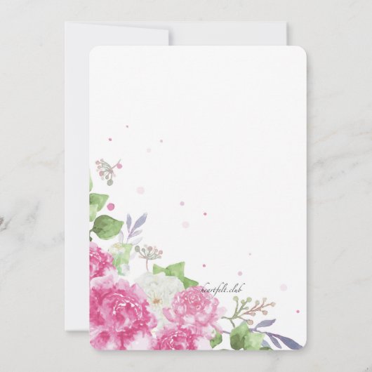 Invitation Peonies roses (Dos)