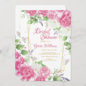 Invitation Peonies roses (Devant / Derrière)